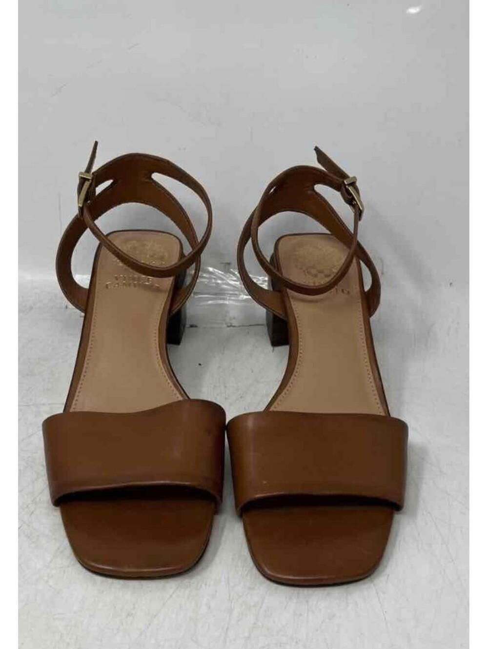 Vince Camuto Womens Acaylee Brown Leather Open Toe Ankle Strap Sandals Size 7.5M